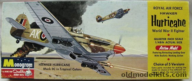 Monogram 1/48 Hawker Hurricane - Mk IIA/Mk IIB/Mk IIC/Mk IID/Mk IV - Four Star Issue, PA90-98 plastic model kit